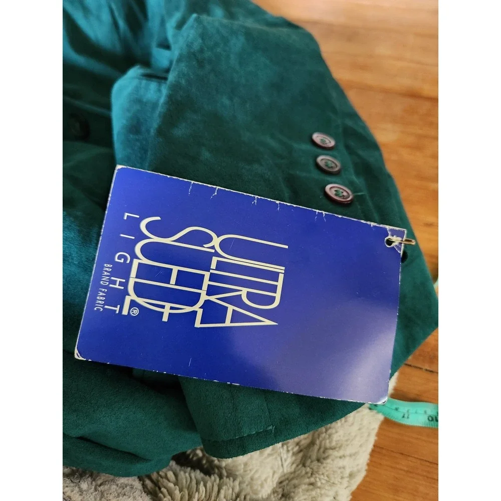 80s/90s Deadstock Green Ultrasuede Blazer - Picture 5 of 6